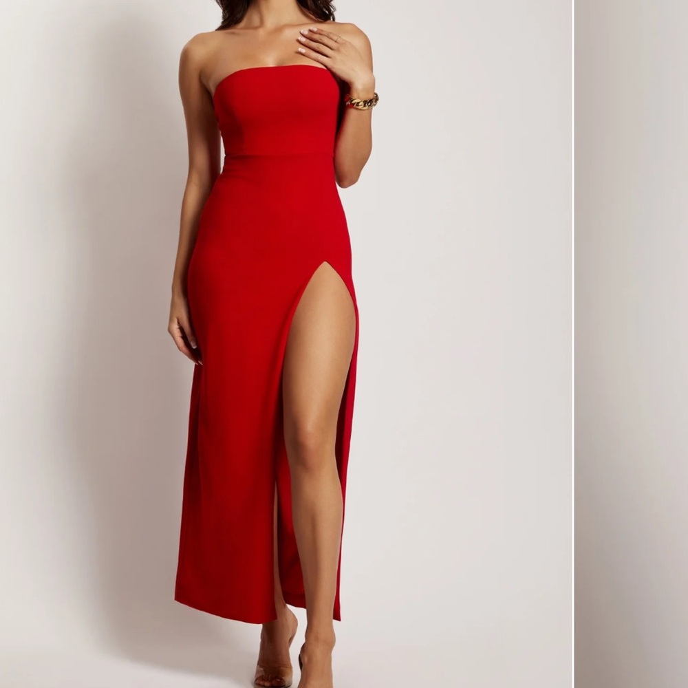 Meshki - Rachel - Maxi Split Front Dress - Red